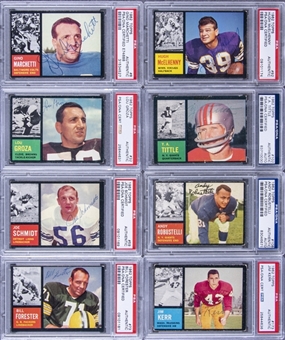 1962 Topps Football Signed Cards Graded Collection (24 Different) Including Hall of Famers 
